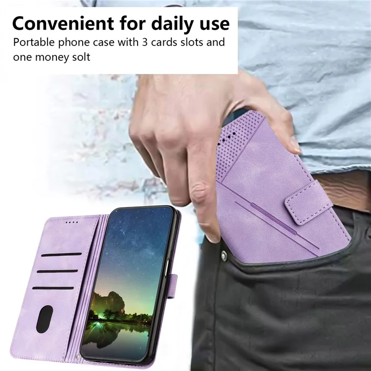 Pour Infinix GT 20 Pro 5G Étui en cuir portefeuille antichoc Housse à rabat avec imprimé triangle - Violet