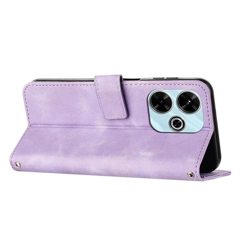 Per Xiaomi Redmi 13 5G / 13 4G / Note 13R 5G / Poco M6 4G Custodia Triangolo Impresso Pelle Stand Custodia Telefono - Viola
