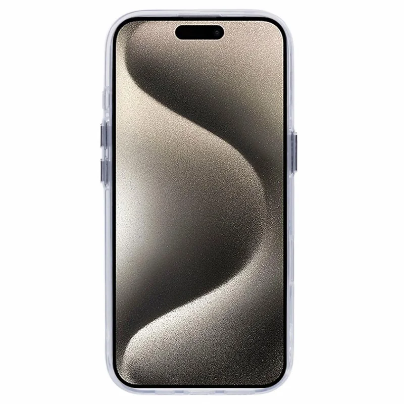 For iPhone 16 Pro Max Case Soft TPU Frame Hard PC Back Phone Cover 2.0mm Thick - Transparent White