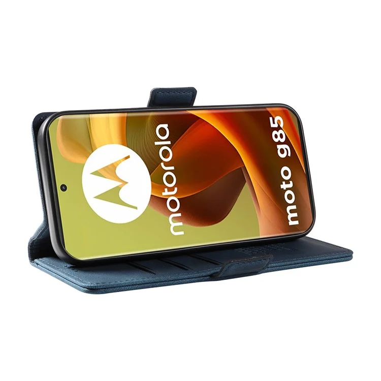 YIKATU YK-005 pour Motorola Moto G85 5G / S50 Neo 5G Étui Peau-Toucher Cuir Housse de Téléphone - Bleu