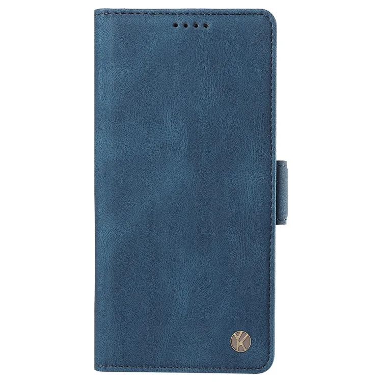 YIKATU YK-005 pour Motorola Moto G85 5G / S50 Neo 5G Étui Peau-Toucher Cuir Housse de Téléphone - Bleu