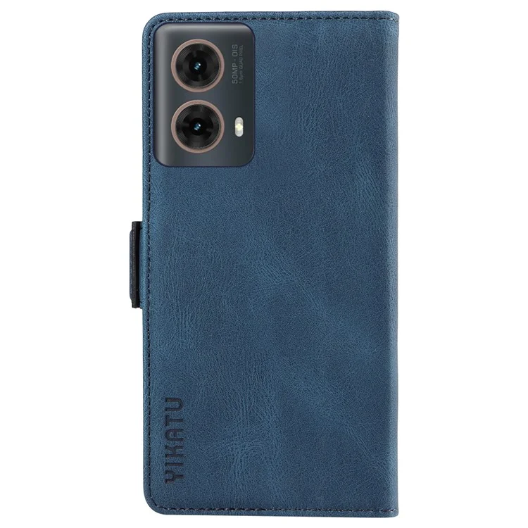 YIKATU YK-005 pour Motorola Moto G85 5G / S50 Neo 5G Étui Peau-Toucher Cuir Housse de Téléphone - Bleu