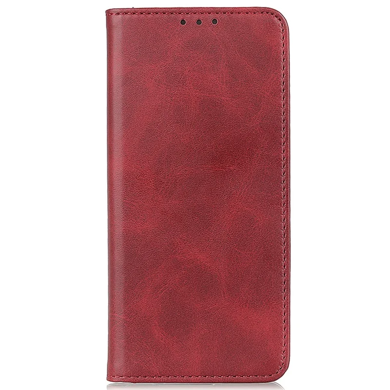 For Motorola Moto G64 5G Wallet Case Cowhide Texture Split Leather Phone Cover - Red