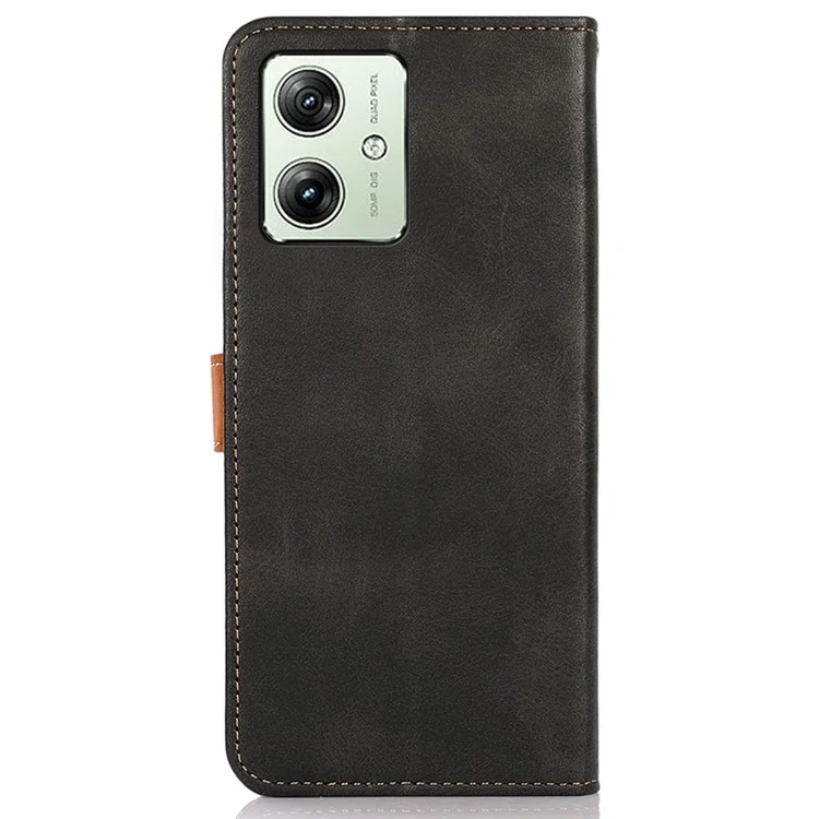 KHAZNEH For Motorola Moto G64 5G / G54 Power 5G Wallet Case Stand Leather Phone Cover - Black