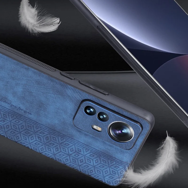 Coque de téléphone anti-chute AZNS pour Xiaomi 12 Lite 5G, coque de protection en cuir PU + TPU avec motif stylisé - Marron