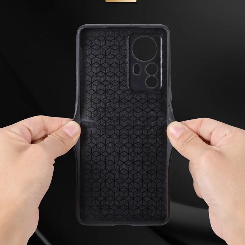 Coque de téléphone anti-chute AZNS pour Xiaomi 12 Lite 5G, coque de protection en cuir PU + TPU avec motif stylisé - Marron