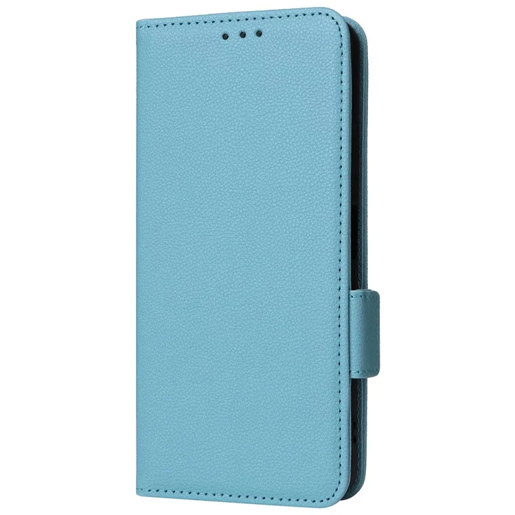 Pour Wiko T20 Coque avec sangle à main Texture en cuir de litchi Housse de téléphone - Bleu bébé