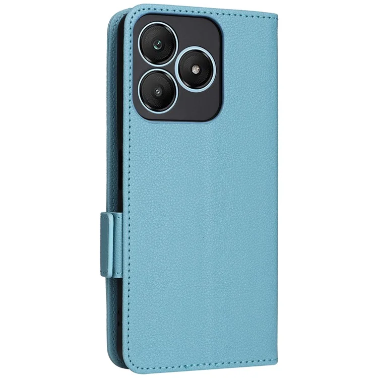 Pour Wiko T20 Coque avec sangle à main Texture en cuir de litchi Housse de téléphone - Bleu bébé