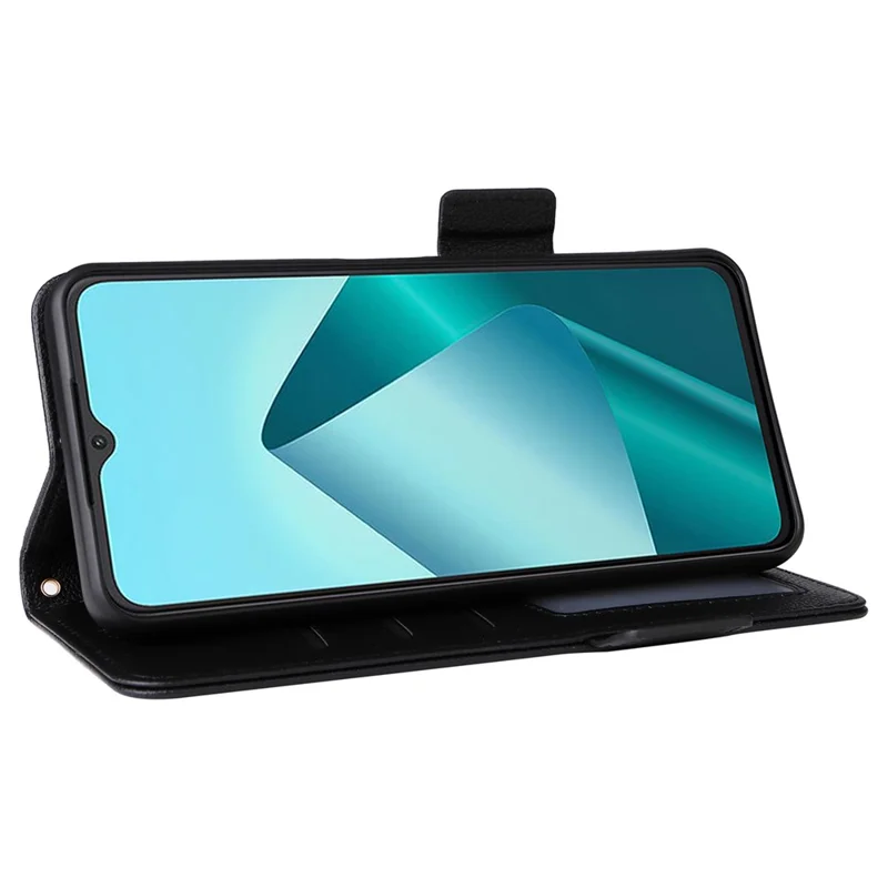 For Wiko T20 Case with Wrist Strap Litchi Texture PU Leather Wallet Phone Cover - Dark Blue