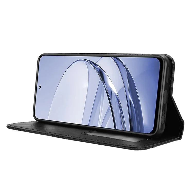 For ZTE Axon 60 (ZTE Blade V60) Case Retro PU Leather Wallet Phone Cover Stand - Black
