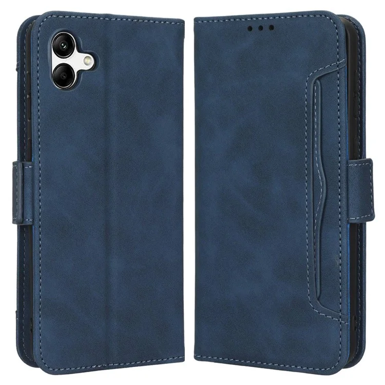 Custodia in pelle PU con più slot per schede per Samsung Galaxy A04 4G (164,4 x 76,3 x 9,1 mm) / M13 5G, portafoglio a libro con supporto - Blu