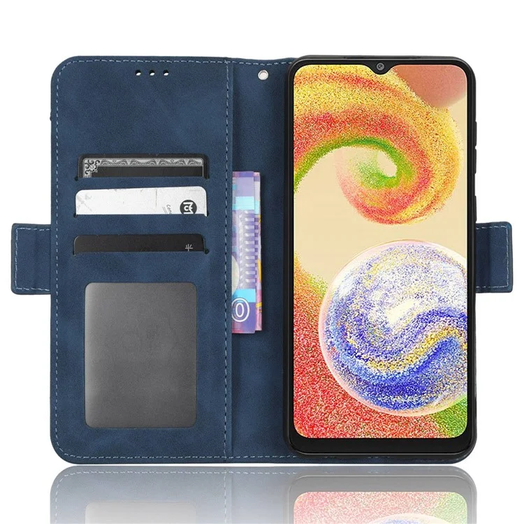 Custodia in pelle PU con più slot per schede per Samsung Galaxy A04 4G (164,4 x 76,3 x 9,1 mm) / M13 5G, portafoglio a libro con supporto - Blu