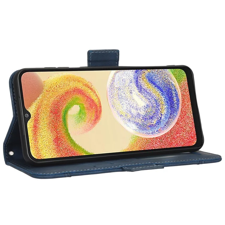 Custodia in pelle PU con più slot per schede per Samsung Galaxy A04 4G (164,4 x 76,3 x 9,1 mm) / M13 5G, portafoglio a libro con supporto - Blu