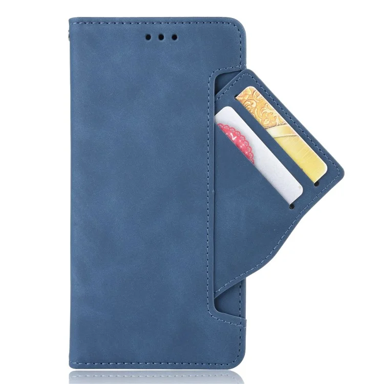 Custodia in pelle PU con più slot per schede per Samsung Galaxy A04 4G (164,4 x 76,3 x 9,1 mm) / M13 5G, portafoglio a libro con supporto - Blu