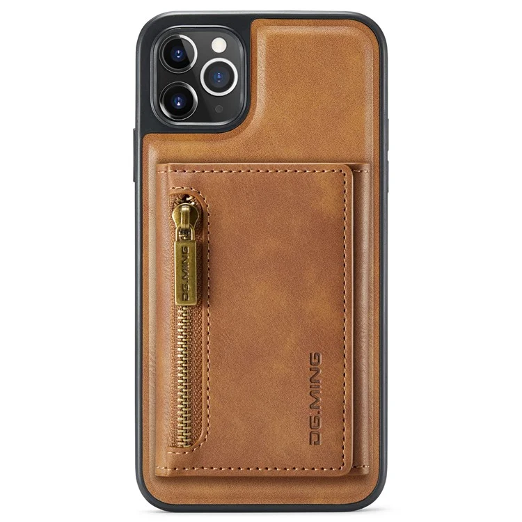 DG.MING M5 Series For iPhone 11 Pro Case Detachable Magnetic Leather Phone Cover with Card Slots - Brown
