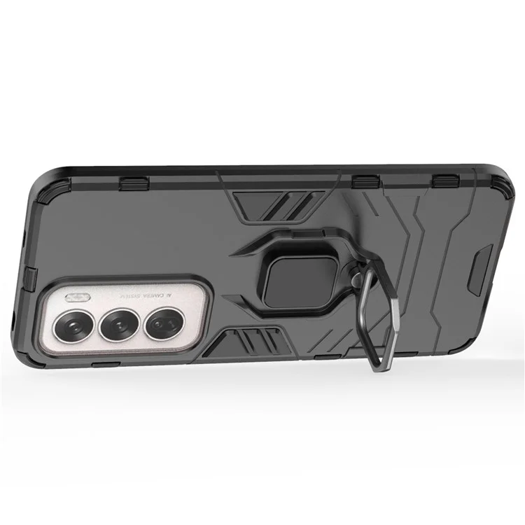 Для Oppo Reno12 5G (Global) Чехол PC+TPU с подставкой - Черный