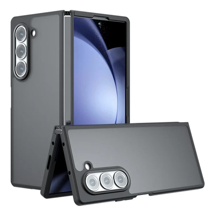 Per Samsung Galaxy Z Fold6 5G Custodia all'ingrosso Caso TPU+PC Guscio del telefono - Trasparente Nero