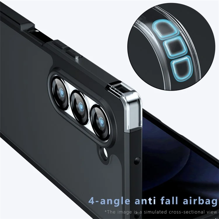 Per Samsung Galaxy Z Fold6 5G Custodia all'ingrosso Caso TPU+PC Guscio del telefono - Trasparente Nero
