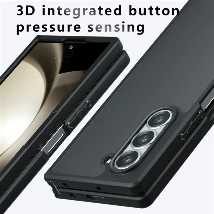 Per Samsung Galaxy Z Fold6 5G Custodia all'ingrosso Caso TPU+PC Guscio del telefono - Trasparente Nero