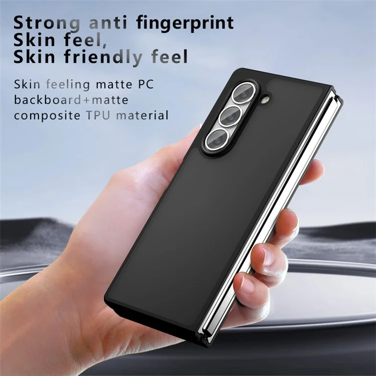 Per Samsung Galaxy Z Fold6 5G Custodia all'ingrosso Caso TPU+PC Guscio del telefono - Trasparente Nero