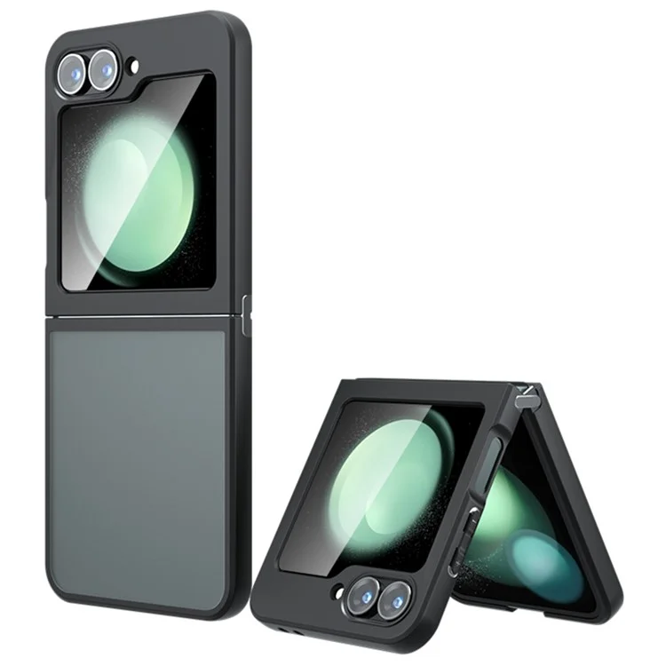 Per Samsung Galaxy Z Flip6 5G Custodia antiurto in TPU+PC - Nero Trasparente