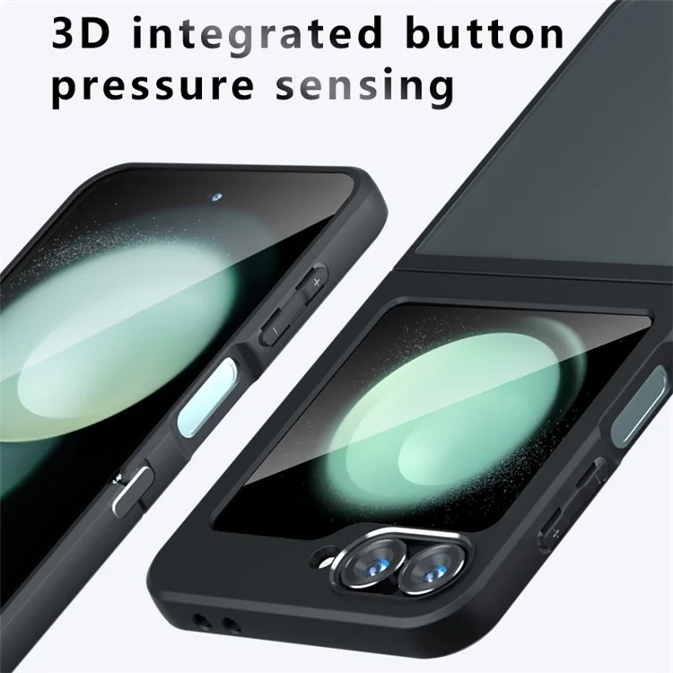 Per Samsung Galaxy Z Flip6 5G Custodia antiurto in TPU+PC - Nero Trasparente