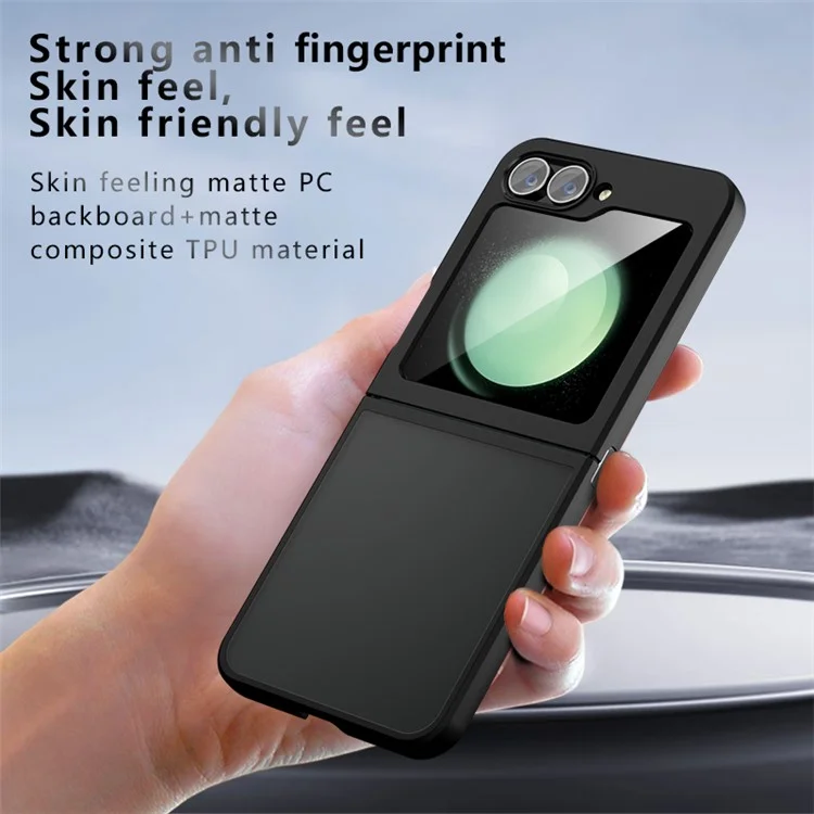 Per Samsung Galaxy Z Flip6 5G Custodia antiurto in TPU+PC - Nero Trasparente