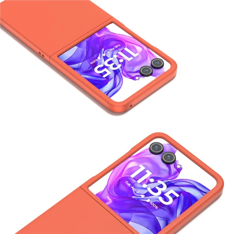 Para Motorola Razr 50 Ultra 5G Carcasa Dura de PC Cubierta de Piel Amigable al Tacto - Naranja