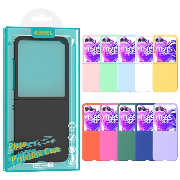 Para Motorola Razr 50 Ultra 5G Carcasa Dura de PC Cubierta de Piel Amigable al Tacto - Naranja