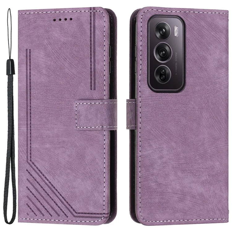 Per Oppo Reno12 Pro 5G (Globale) Custodia Skin-Touch in pelle PU Anti-graffio Custodia per cellulare - Viola
