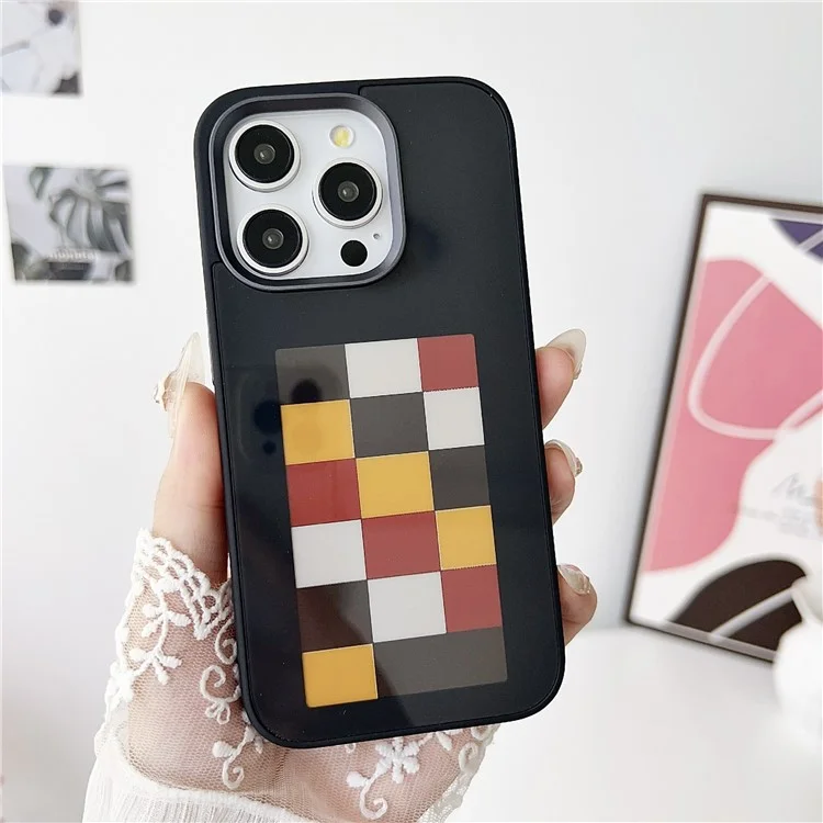 For iPhone 14 Pro E Ink Phone Case 4-Color DIY Display Imaging Back Cover - Black
