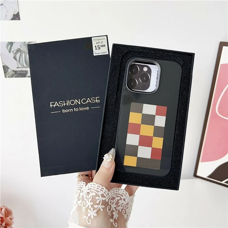For iPhone 14 Pro E Ink Phone Case 4-Color DIY Display Imaging Back Cover - Black