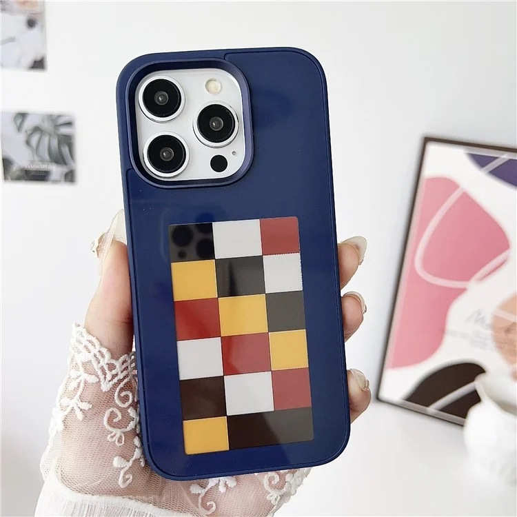 For iPhone 13 Pro Max E Ink Phone Case 4-Color Display Smart NFC Phone Cover - Blue