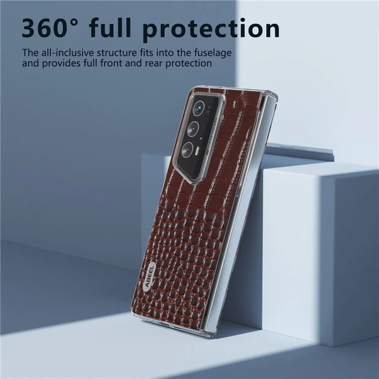 ABEEL For Honor Magic V2 RSR Porsche Design Hülle aus echtem Rindsleder + PC-Handyhülle - Kaffee