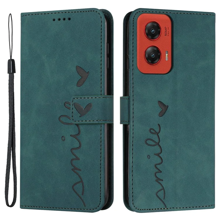 For Motorola Moto G Stylus 5G (2024) Phone Case Wallet Imprinted PU Leather Phone Stand Cover - Green