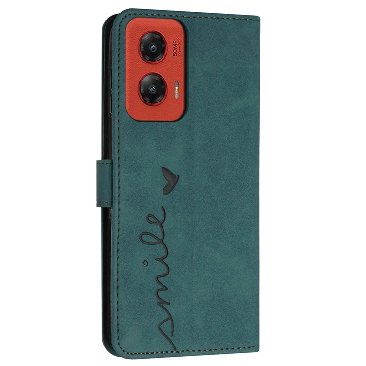 For Motorola Moto G Stylus 5G (2024) Phone Case Wallet Imprinted PU Leather Phone Stand Cover - Green