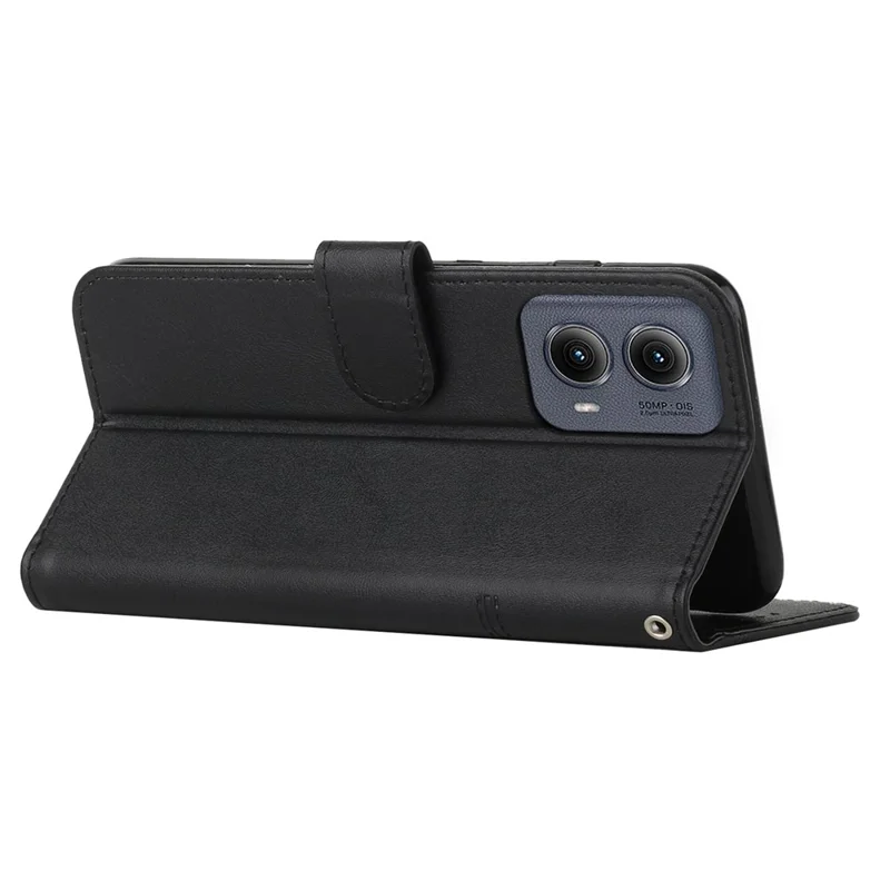 Pour Motorola Edge (2024) 5G Étui Portefeuille Cuir PU Support Téléphone - Noir