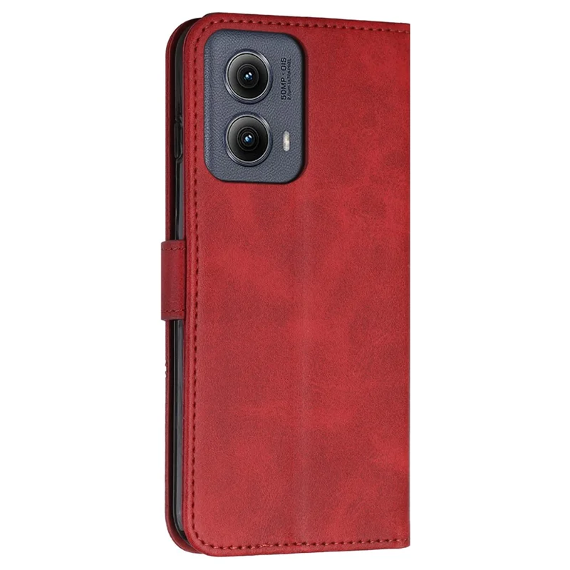 For Motorola Edge (2024) 5G Case Wallet PU Leather Phone Stand Cover - Red