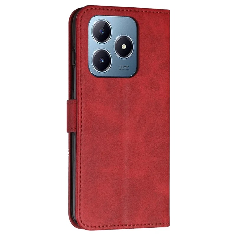 For Realme Note 60x 4G / C63 4G / C61 4G / Note 60 Case Wallet PU Leather Phone Stand Cover - Red