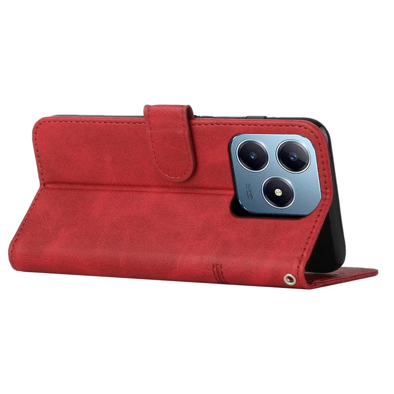 For Realme Note 60x 4G / C63 4G / C61 4G / Note 60 Case Wallet PU Leather Phone Stand Cover - Red