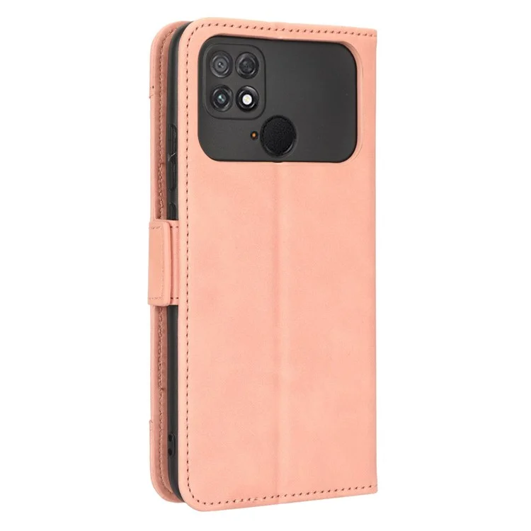 Phone Wallet Case For Xiaomi Poco C40 4G, Anti-drop PU Leather Phone Flip Cover with Multiple Card Slots - Pink