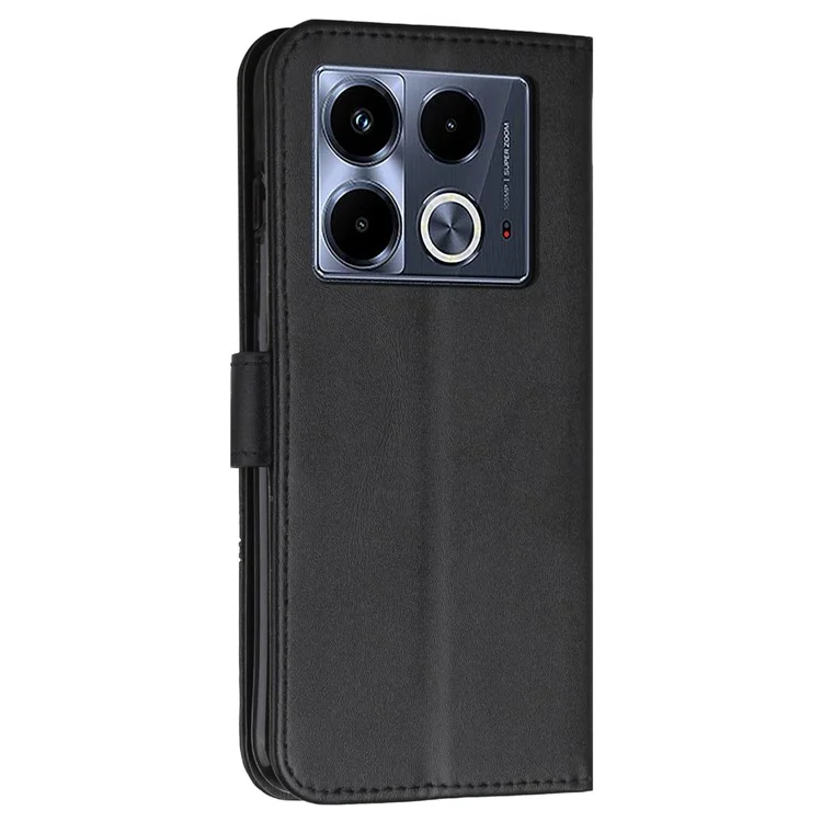 For Infinix Note 40 5G Case Wallet PU Leather Phone Stand Cover - Black