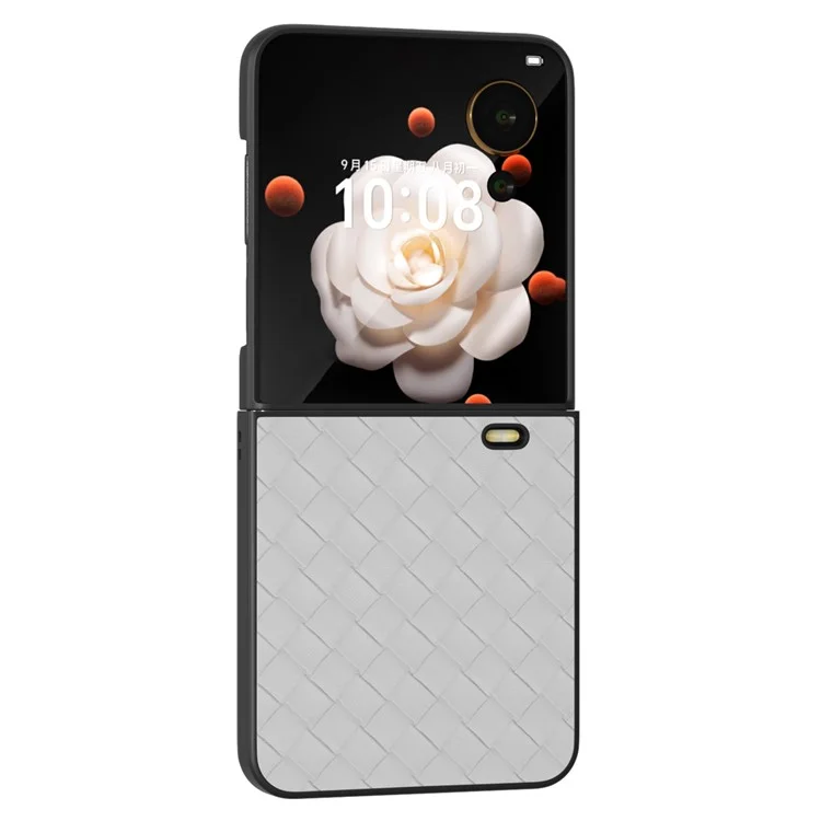 Coque 5G Flip Magic V Pour Honor - Texture Tissée en Cuir PU + PC Protectrice de Téléphone - Blanc