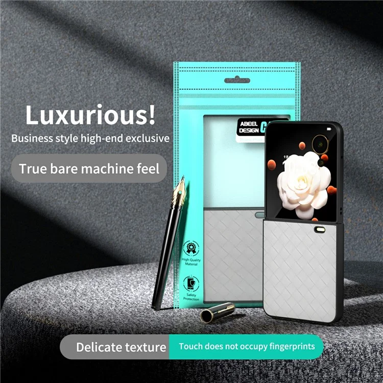 Coque 5G Flip Magic V Pour Honor - Texture Tissée en Cuir PU + PC Protectrice de Téléphone - Blanc