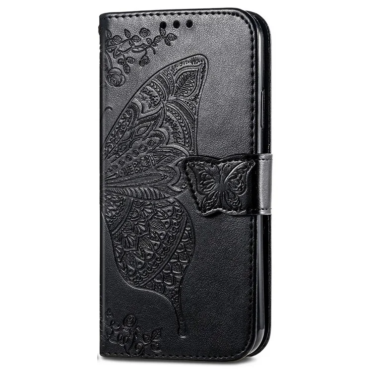 Para Motorola Edge 50 Fusion 5G Case Wallet PU Leather Butterfly Phone Cover - Negro