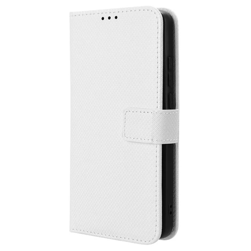 For TECNO Pova 6 Neo Case PU Leather Diamond Texture Protective Phone Cover - White