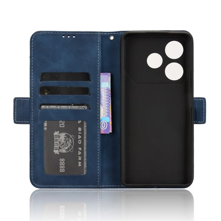 Pour TECNO Pova 6 Neo Étui Plusieurs Fentes Pour Cartes Support En Cuir Housse De Téléphone - Bleu