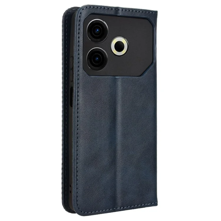 Para TECNO Pova 6 Neo Case Retro Capa de Couro PU Carteira Suporte para Telefone - Azul