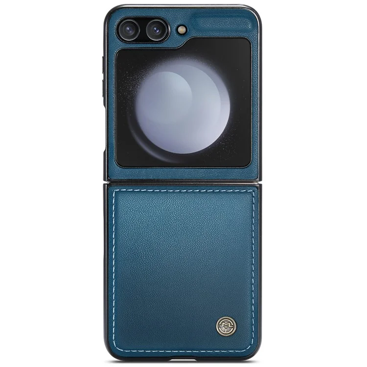 CASEME 023 Series For Samsung Galaxy Z Flip7 FE 5G / Z Flip6 5G Case Litchi Texture Leather+PC Phone Cover - Blue