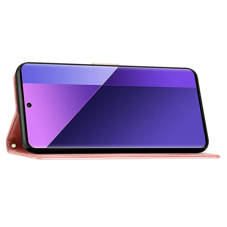 Для Honor 200 5G Case Butterfly Flower Wallet PU Leather Flip Cover - Rose Gold
